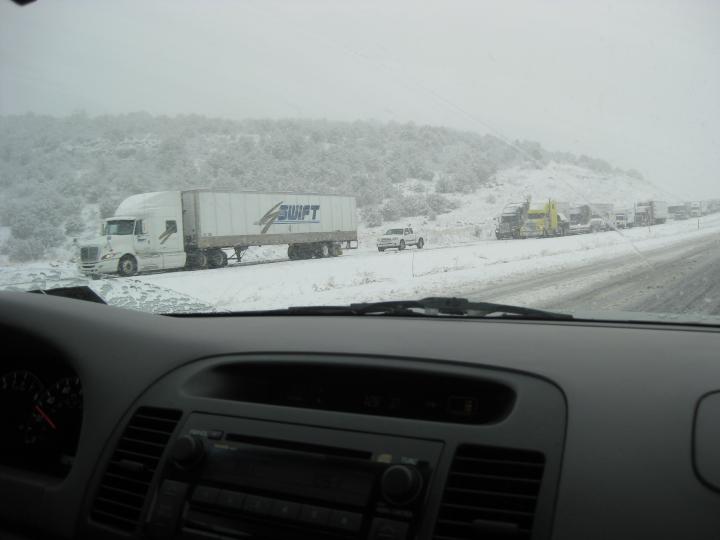 Bad snowstorm. Not a good idea to drive in this hi on LSD