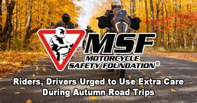 MSF Urges Riders to Use Caution in Autumn