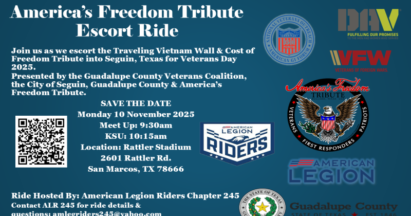 American Veterans Travelling Tribute in Seguin TX