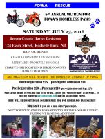 5th Annual MC Run For FOWA's Homeless Paws