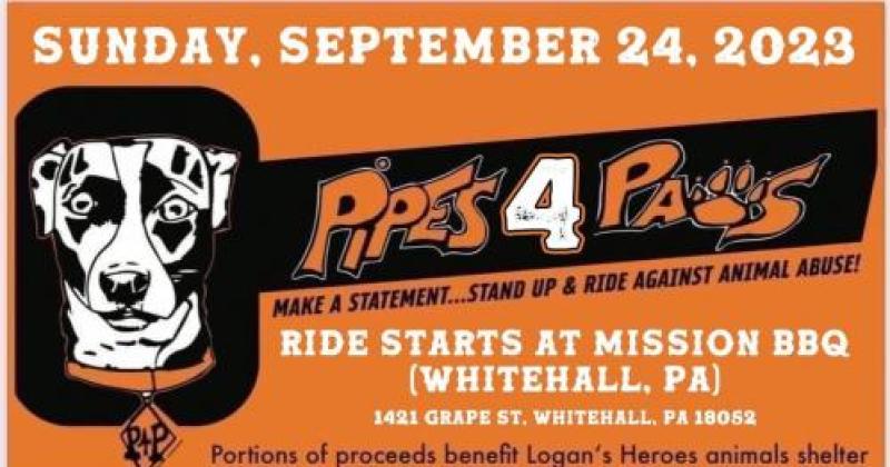 2024 Pipes 4 Paws Charity Motorcycle Ride To Help Abused Dogs & Animals