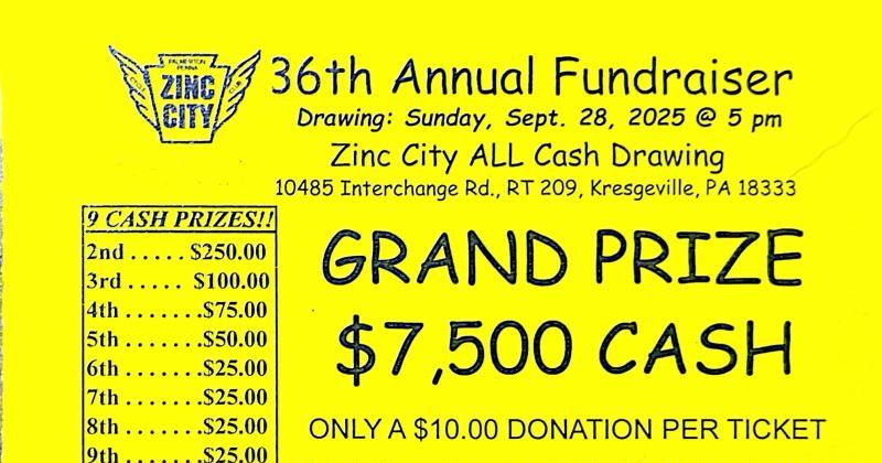 36th Annual Zinc City Fall Ride and Cash Drawing Party