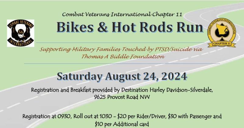 Bikes & Hot Rods Run for the Thomas A Biddle Foundation