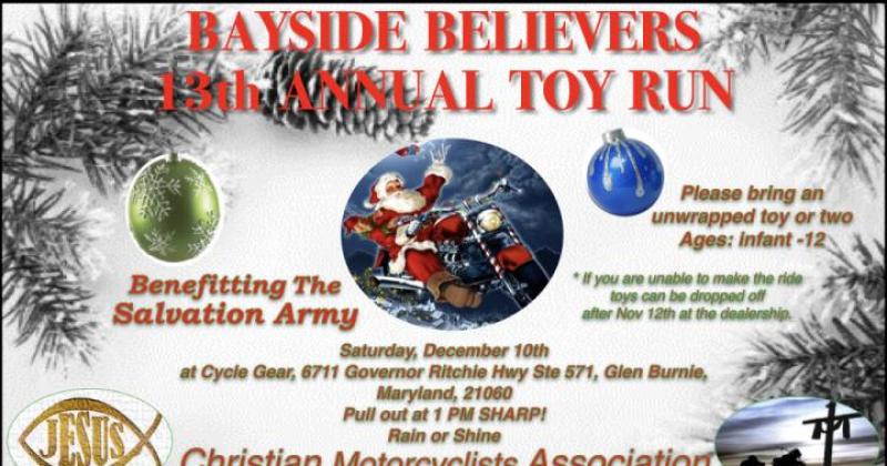 Chapter # 675, Bayside Believers, Christian Motorcyclist Association, 13th Annual Toy Run
