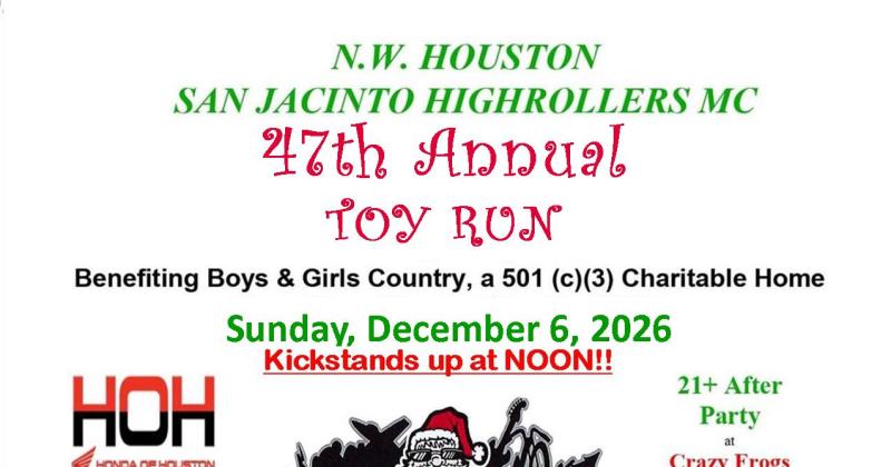 NW SAN JACINTO HIGHROLLERS 47TH ANNUAL TOY RUN
