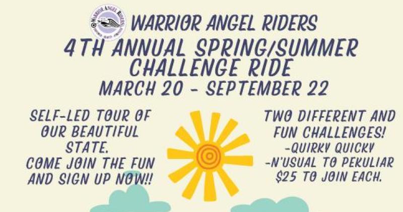 4th Annual W.A.R. Spring/Summer Challenge Ride