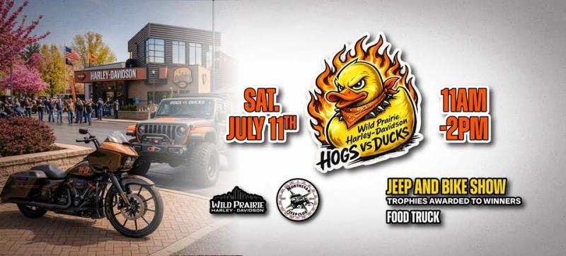 Hogs VS Ducks: Harley-Davidson & Jeep Show