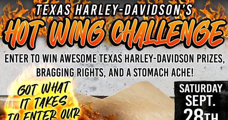 Texas Harley Davidson Hot Wing Challenger and Happy Hour
