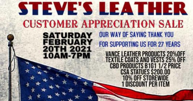 Steve's Leather Customer Appreciation Party/Sale