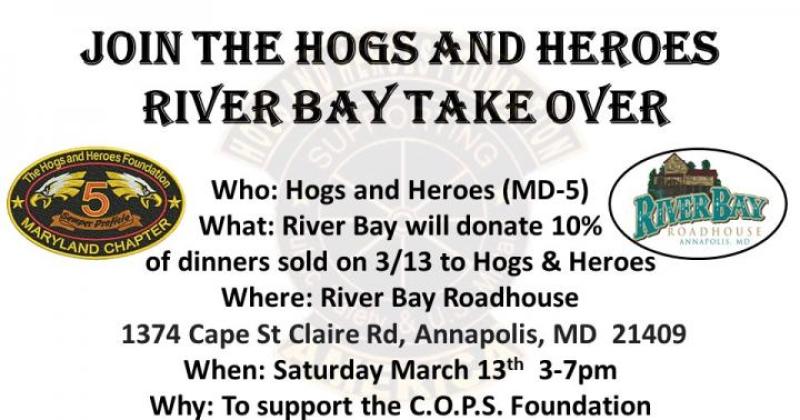 Hogs and Heroes River Bay Take Over