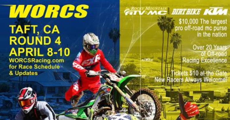 WORCS Motocross Off-road Racing – Amateur & Pro Rnd 4 – Taft, CA