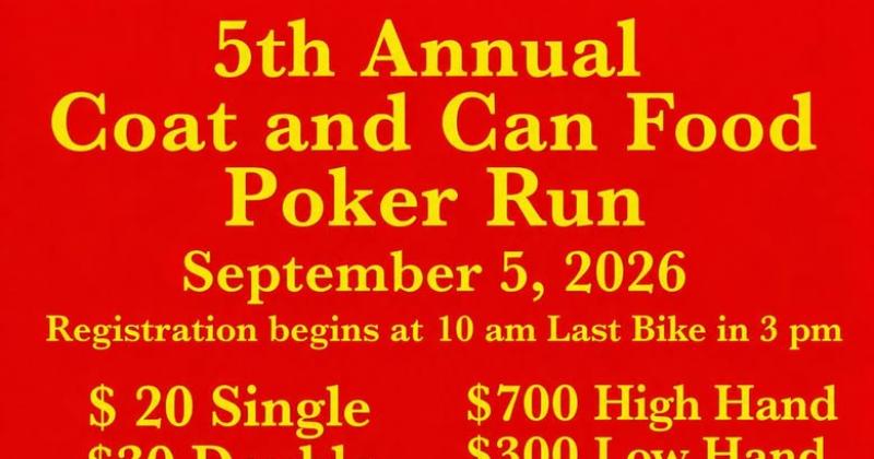 5th Annual Coat & Can Food Drive Poker Run