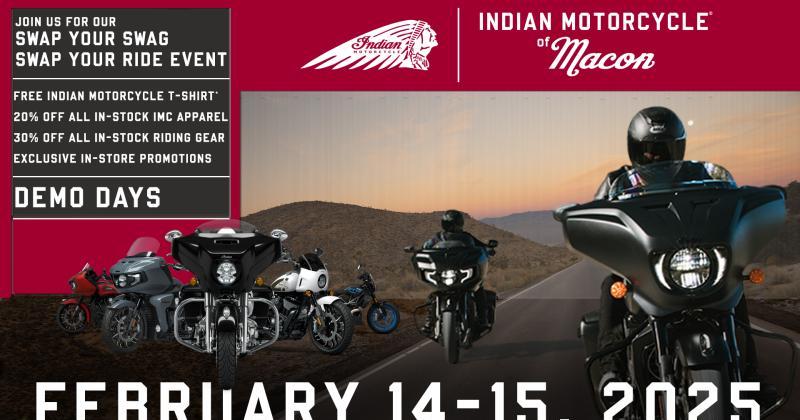 Swap Your Swag Swap Your Ride Demo Event Indian Motorcycle