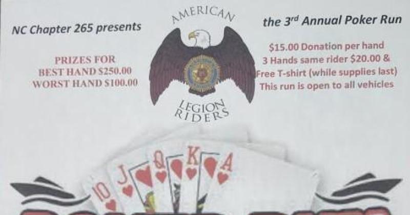 3rd Annual American Legion Riders NC Chapter 265 Poker Run