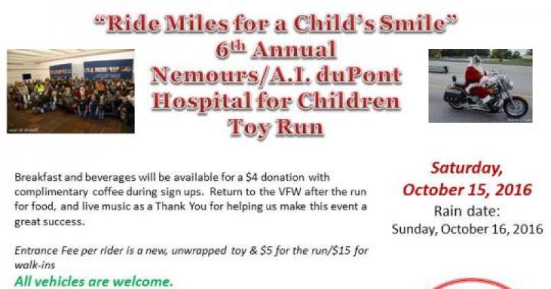"Ride Miles For A Childs Smile" 6th Annual Nemours/A. I. DuPont Hospital for Children