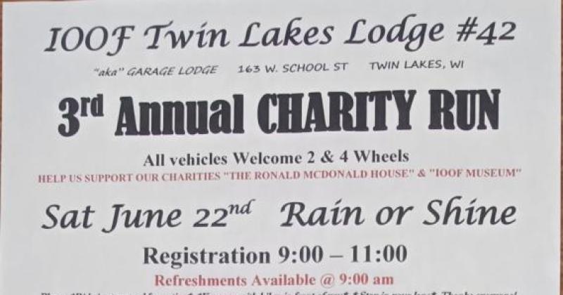 3rd Annual IOOF Twin Lakes Lodge #42 Charity Run