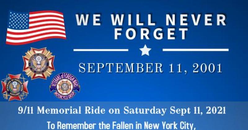 9/11 Memorial Ride To remember the fallen in New York City, Washington D.C., and the field in Pennsylvania