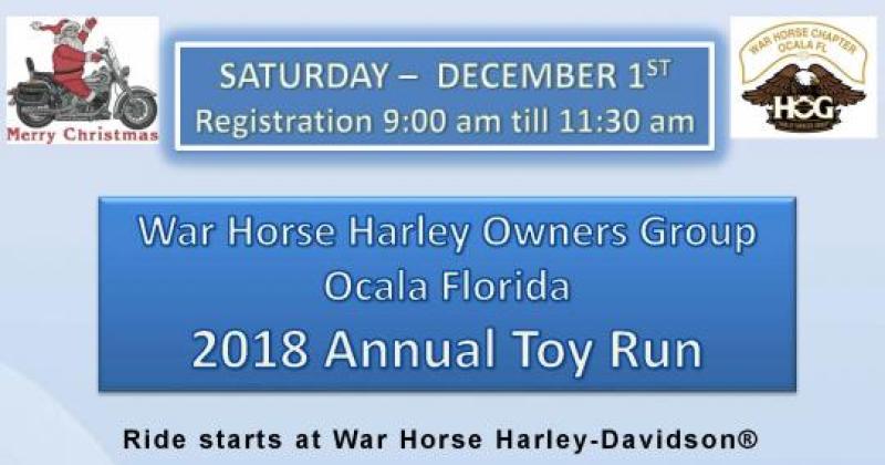 War Horse Harley Owners Group annual Toy Run